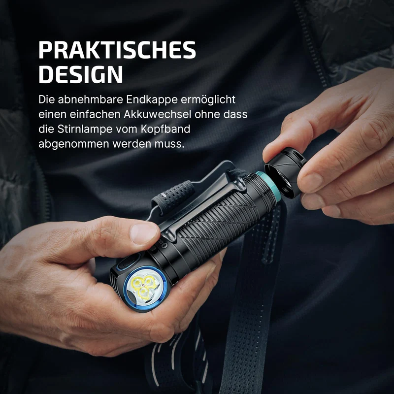 OLIGHT Perun 3 LED Stirnlampe, 3000 Lumen, wiederaufladbar, schwarz
