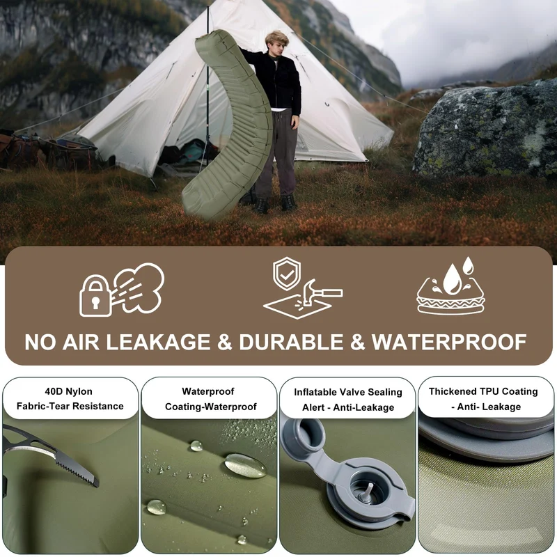 Origem Isomatte aufblasbar, 14 cm ultraleichte Camping-Schlafmatte