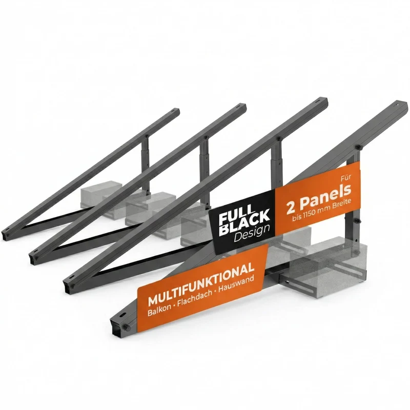 Solarway Balkonkraftwerk Halterung für 2 Solarmodule, 20-35°, schwarz
