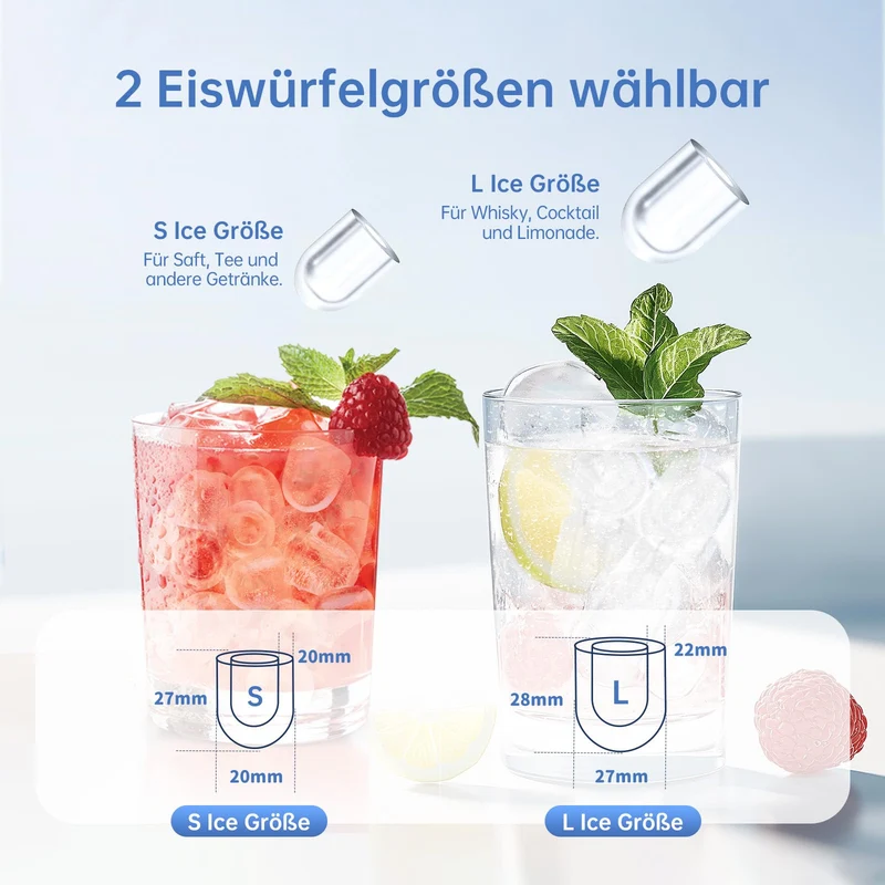 WIE Eiswürfelmaschine WI26EUB-C201, 9 Eiswürfel in 6 Minuten