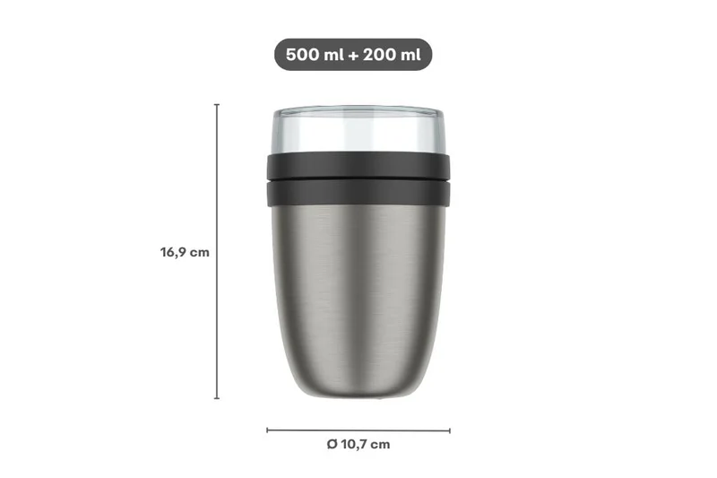 Mepal Thermobehälter Ellipse Lunchpot 500 + 200 ml Nordic black