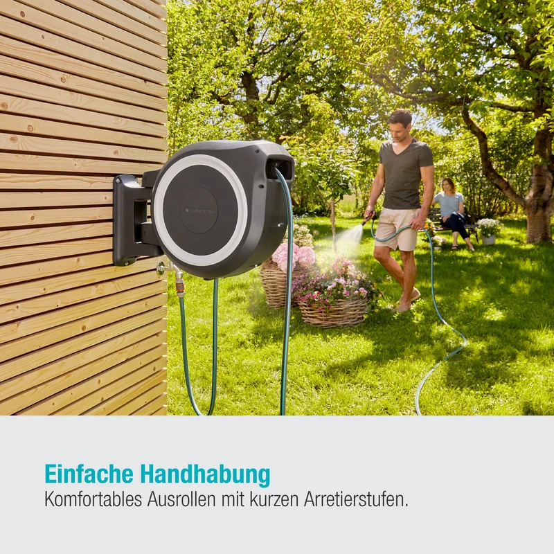 Gardena Wand-Schlauchbox RollUp XL, weiss, inkl. 35 m Schlauch