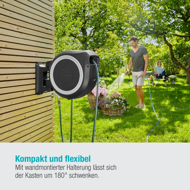 Gardena Wand-Schlauchbox RollUp XL, weiss, inkl. 35 m Schlauch