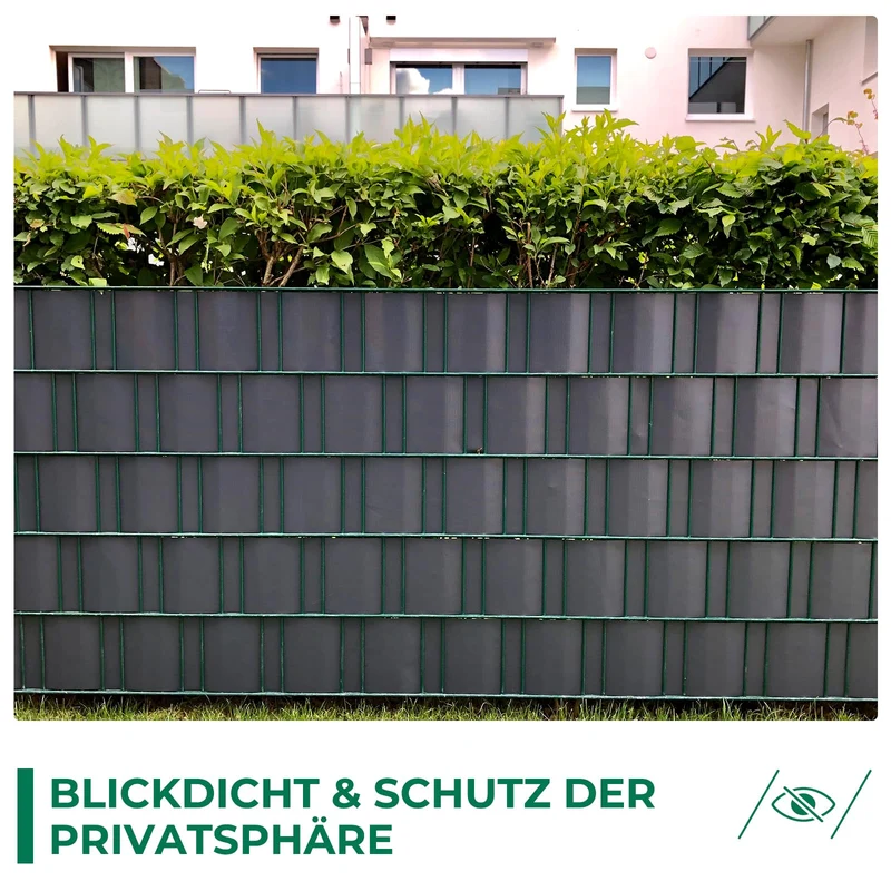 interGo Sichtschutzstreifen PVC 35 m x 19 cm für Doppelstabmatten