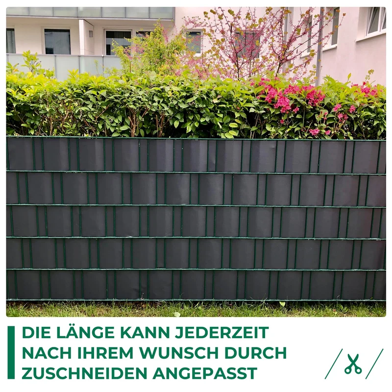 interGo Sichtschutzstreifen PVC 35 m x 19 cm für Doppelstabmatten