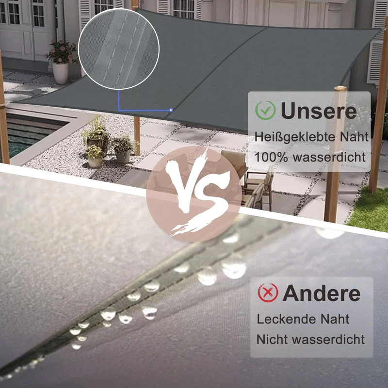 SUNNY GUARD Sonnensegel wasserdicht 4x5 m rechteckig, anthrazit