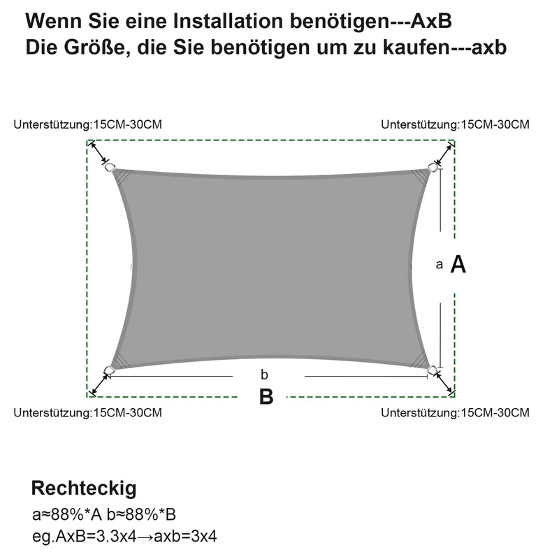 SUNNY GUARD Sonnensegel wasserdicht 4x5 m rechteckig, anthrazit