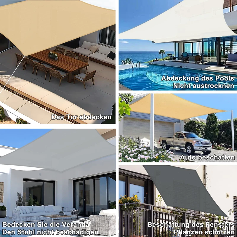 SUNNY GUARD Sonnensegel wasserdicht 4x5 m rechteckig, anthrazit