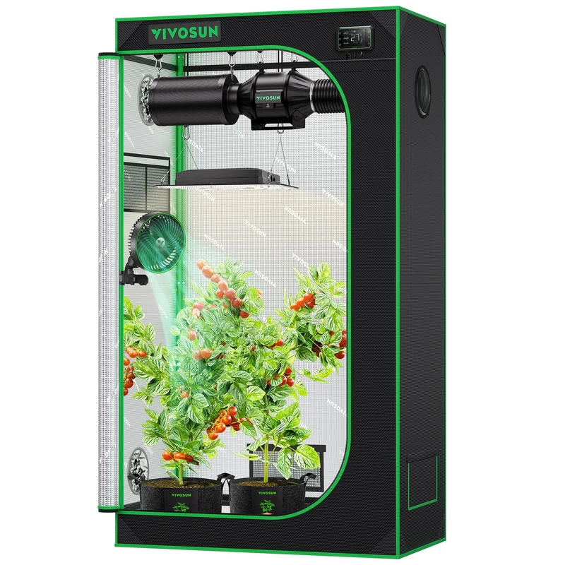 VIVOSUN Growzelt 90x50x160 cm mit Mylar und Sichtfenster