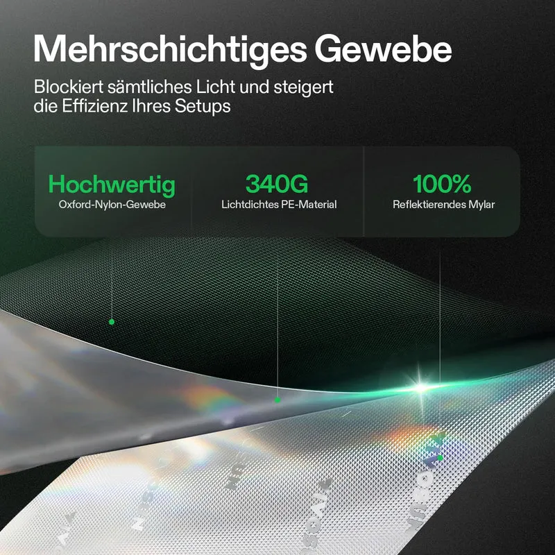VIVOSUN Growzelt 90x50x160 cm mit Mylar und Sichtfenster