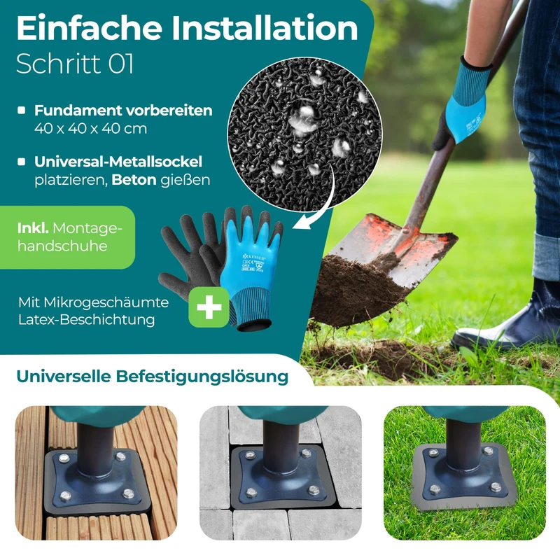 KESSER Sonnenschirmständer Universal-Bodenplatte Anthrazit