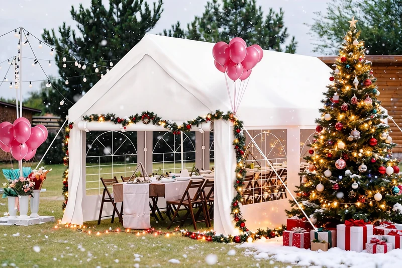 Homall Partyzelt 3x6 m Gartenpavillon wasserdicht UV-Schutz 50+ weiss