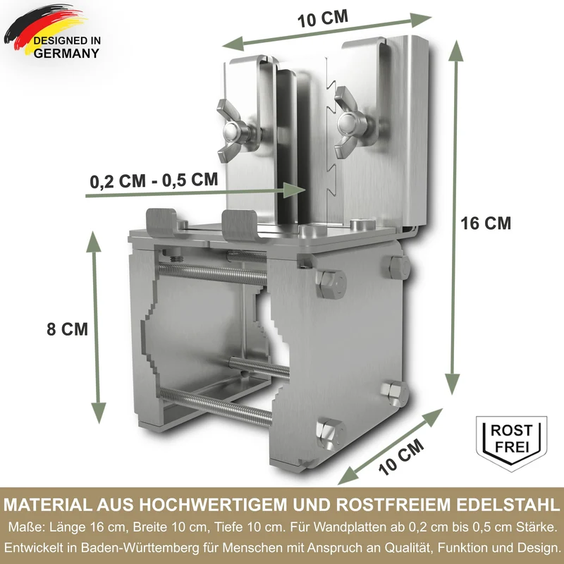 KDR Balkonfächerhalter aus Edelstahl – Klemmhalter ohne Bohren
