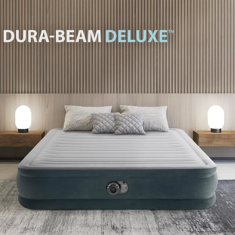 Intex Queen Comfort-Plush Luftbett mit Fiber-Tech, 152 x 203 cm