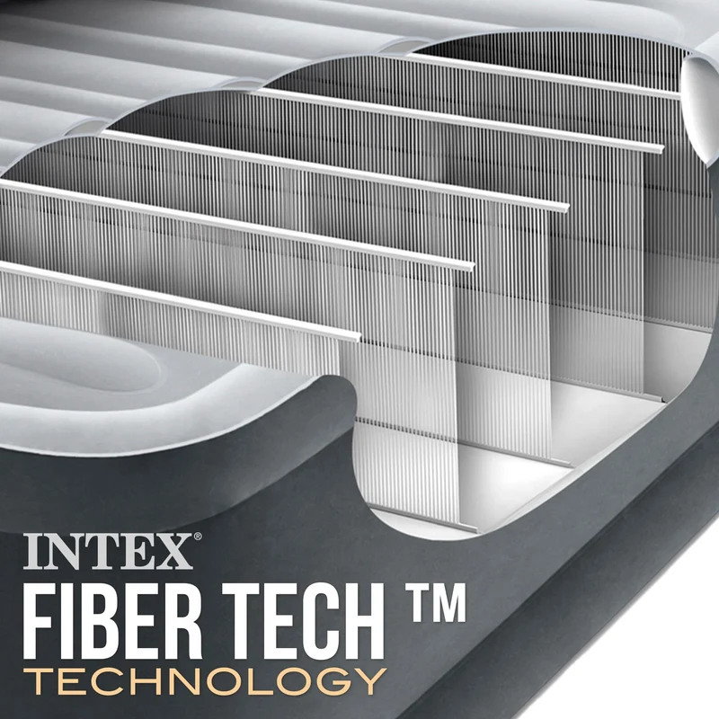 Intex Queen Comfort-Plush Luftbett mit Fiber-Tech, 152 x 203 cm