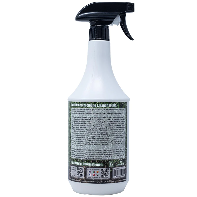 InstaGreen Rasen- & Heckenfarbe 1 Liter Sprühflasche gebrauchsfertig