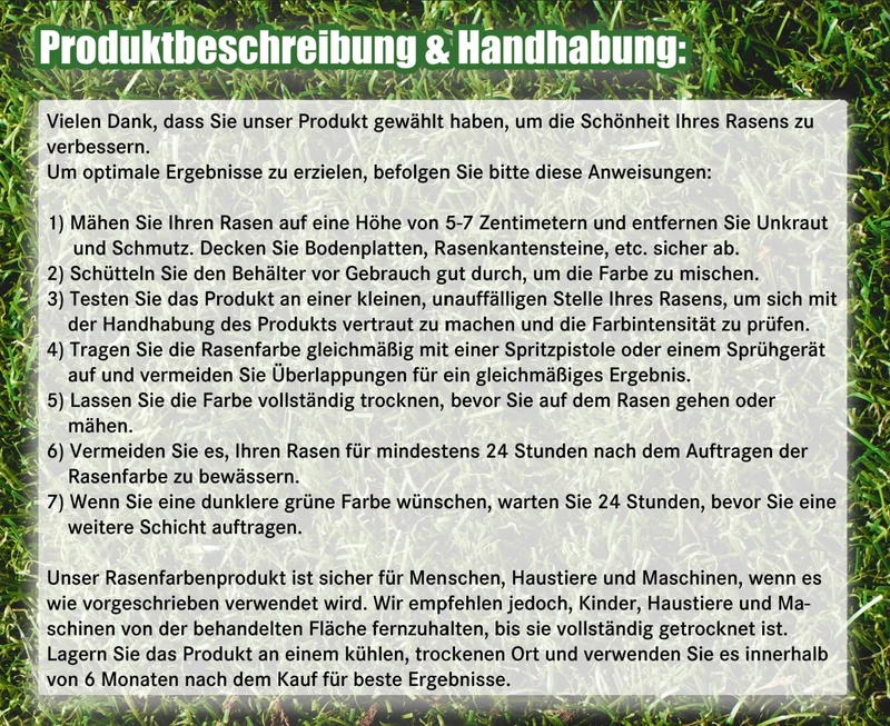 InstaGreen Rasen- & Heckenfarbe 1 Liter Sprühflasche gebrauchsfertig