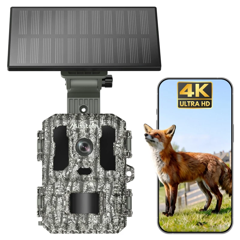 Misstech Solar-Wildkamera 4K 64MP mit Handyübertragung und Nachtsicht