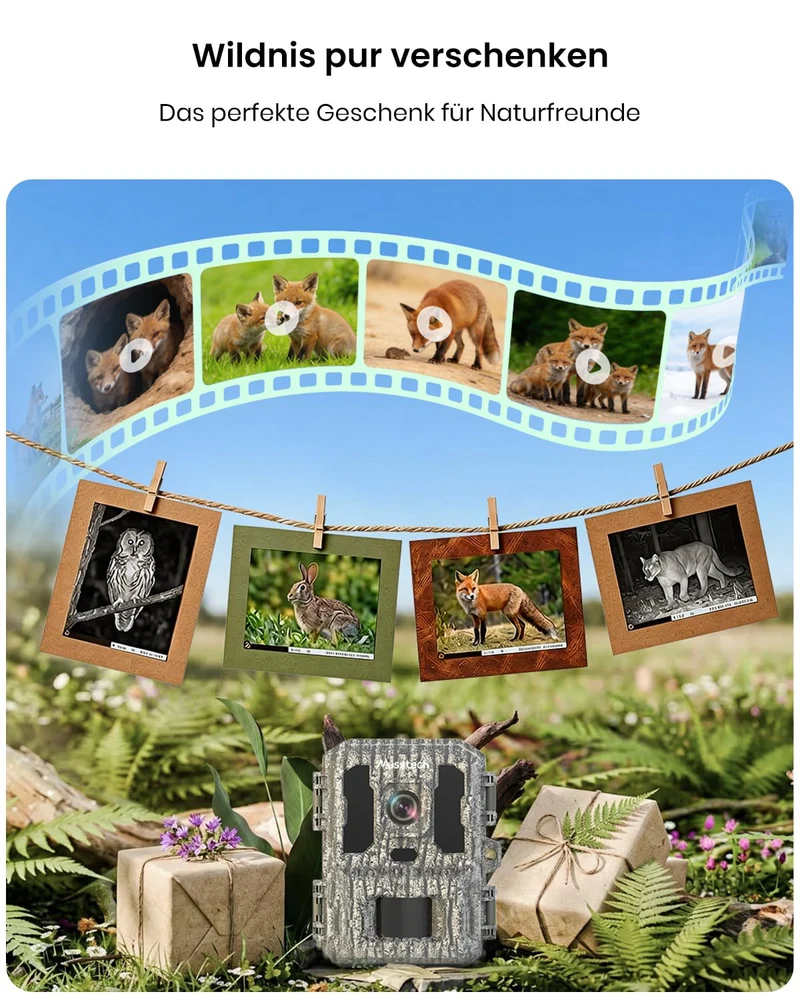 Misstech Solar-Wildkamera 4K 64MP mit Handyübertragung und Nachtsicht