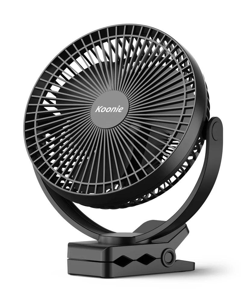 Koonie WH310 Clip-Ventilator mit Akku, 10000 mAh, USB, 20 cm