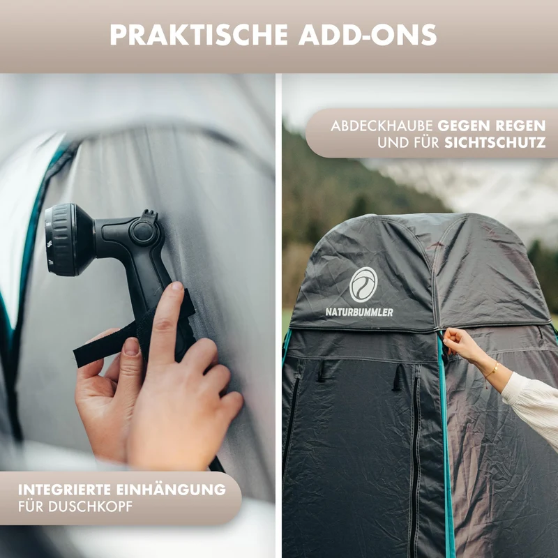 NATURBUMMLER Duschzelt Pop-Up Privacy Protec+ wasserdicht 1,9 m