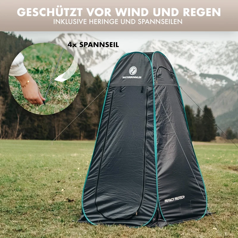 NATURBUMMLER Duschzelt Pop-Up Privacy Protec+ wasserdicht 1,9 m