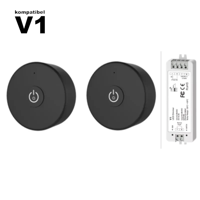 Funkempfänger inkl. 2x Fernbedienung, LED-Dimmer, bis 96 Watt (V1 kompatibel)