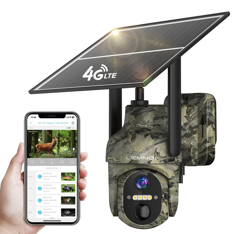 Lemnoi 4G LTE Solar Wildkamera S72 mit 2K Farbnachtsicht