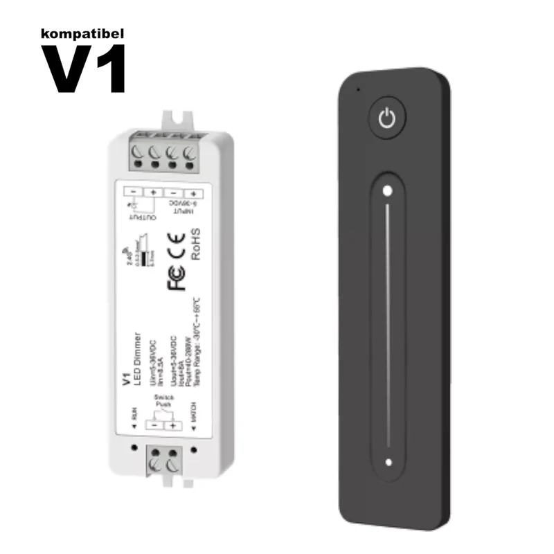 Funkempfänger inkl. Fernbedienung für 1 Kanal, LED-Dimmer, bis 96 Watt (V1 Kompatibel)