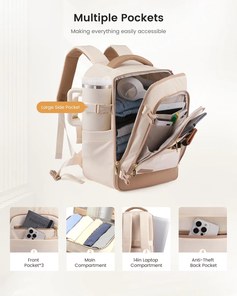 LOVEVOOK Handgepäck Rucksack 40x30x20 cm, Reiserucksack 20L
