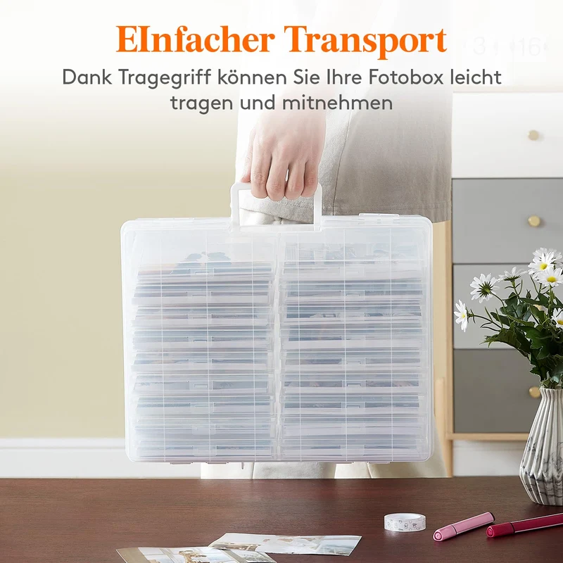 Lifewit Fotoaufbewahrungsbox mit 18 Fotoboxen für 10,1 x 15,2 cm Fotos