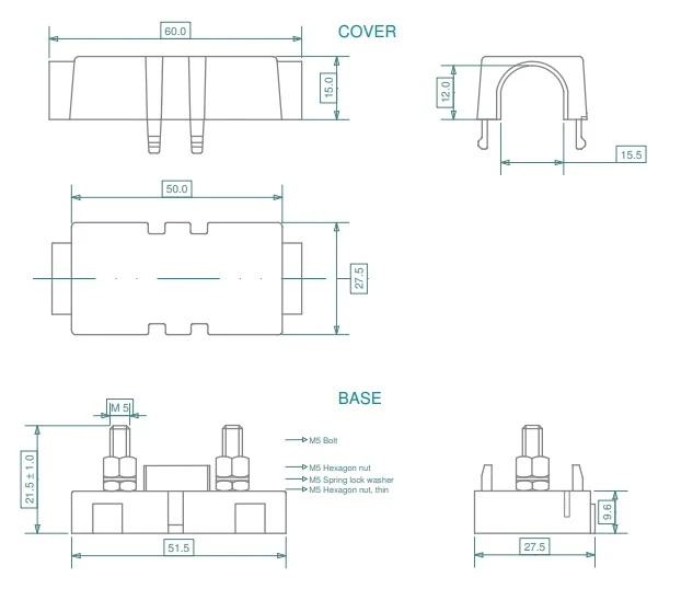 Midi Sicherungshalter zu Streifensicherung / Schmelzsicherung 30A - 175A
