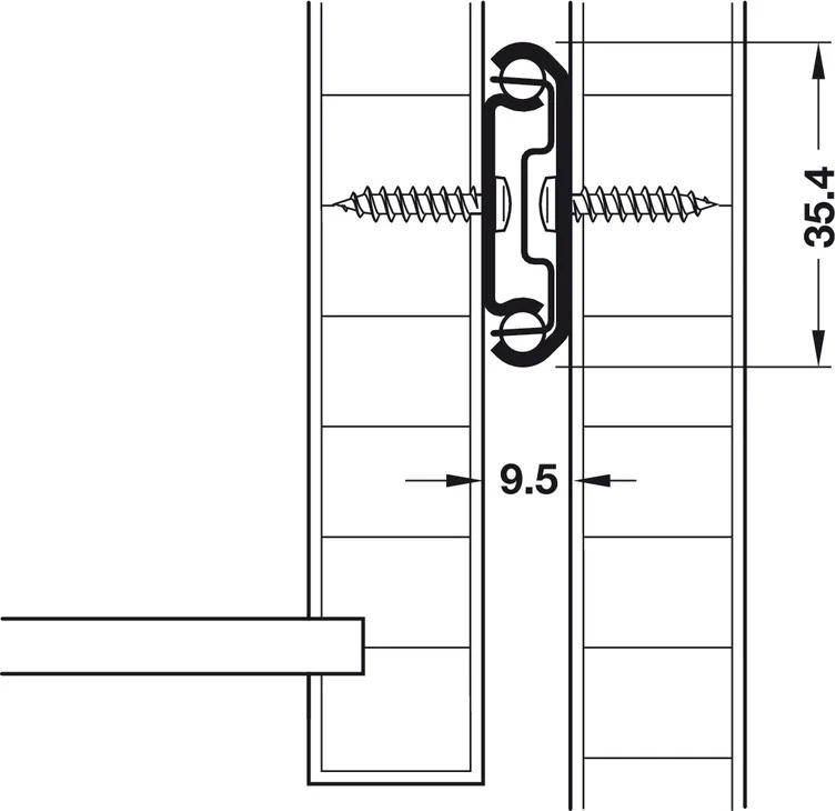 Kugelführung, beidseitig ausziehbar, Teilauszug, Accuride 2026, Tragkraft bis 50 kg, Stahl, seitliche Montage