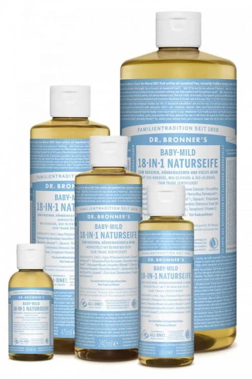 18 - in - 1 Flüssigseife / Shampoo / Abwaschmittel, biologisch abbaubar, schone die Natur!