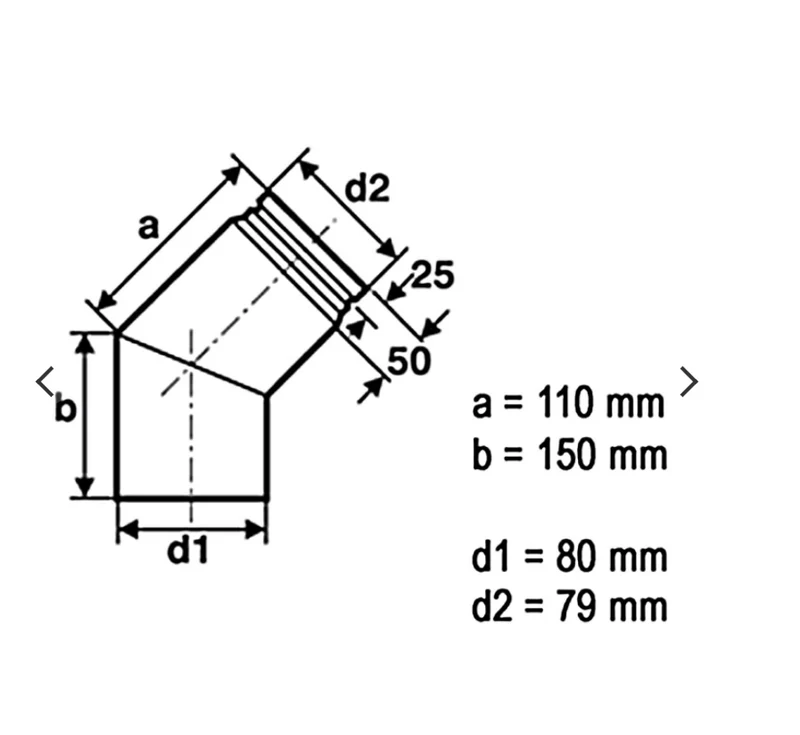 Tiny-stove 45° Adapter