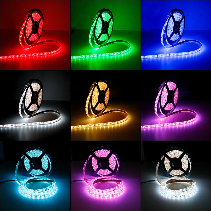 RGB- Farbiges LED Band inkl. Fernbedienung 5m, 12V und 230V