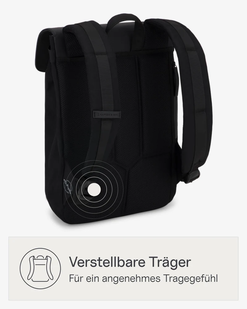 Kapten & Son Rucksack Fyn Classic All Black 11 L mit 14" Laptopfach