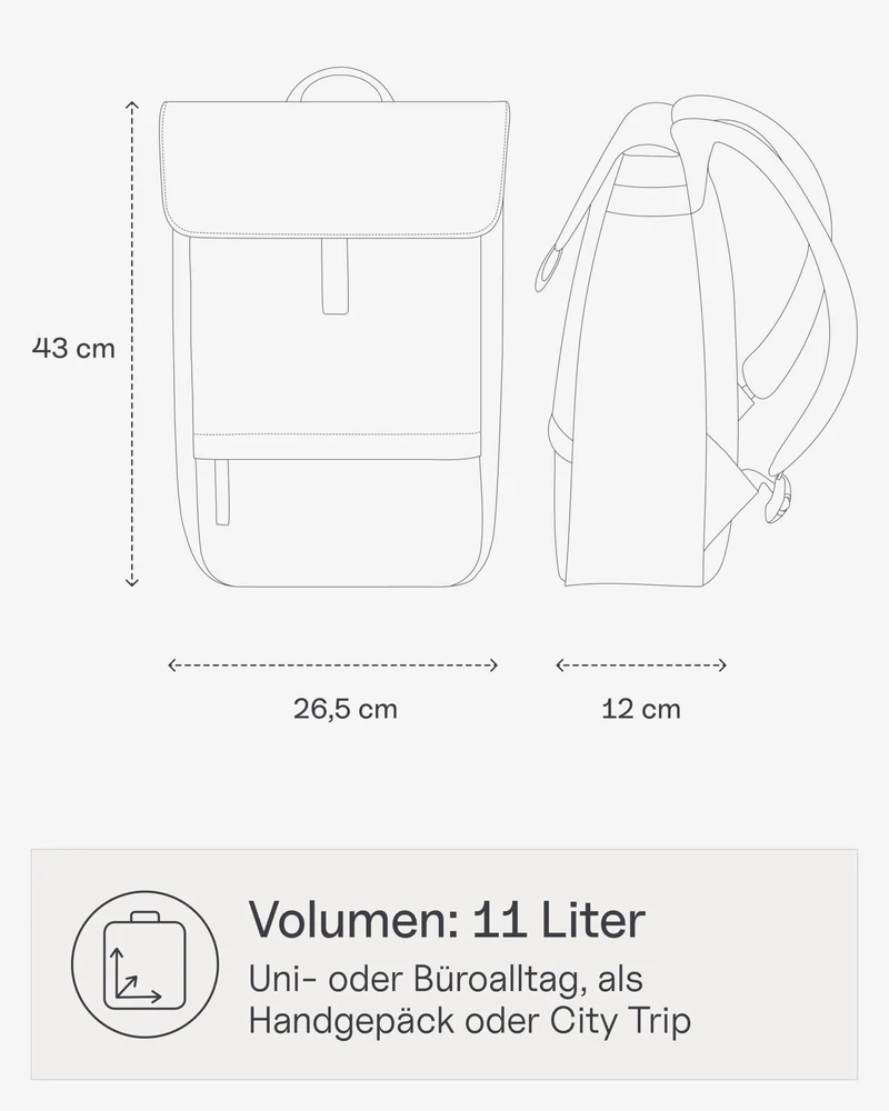 Kapten & Son Rucksack Fyn Classic All Black 11 L mit 14" Laptopfach