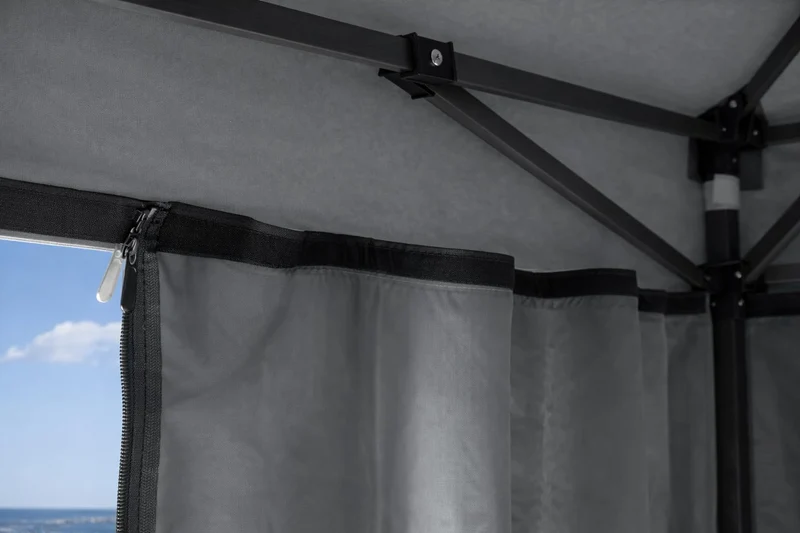 QUICK STAR Faltpavillon 2 x 3 m mit 4 Seitenwänden, Smoky Grau