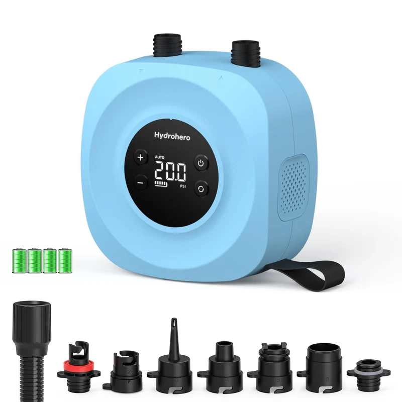 Hydrohero D18PRO Elektrische SUP Pumpe 20 PSI mit Akku, Blau