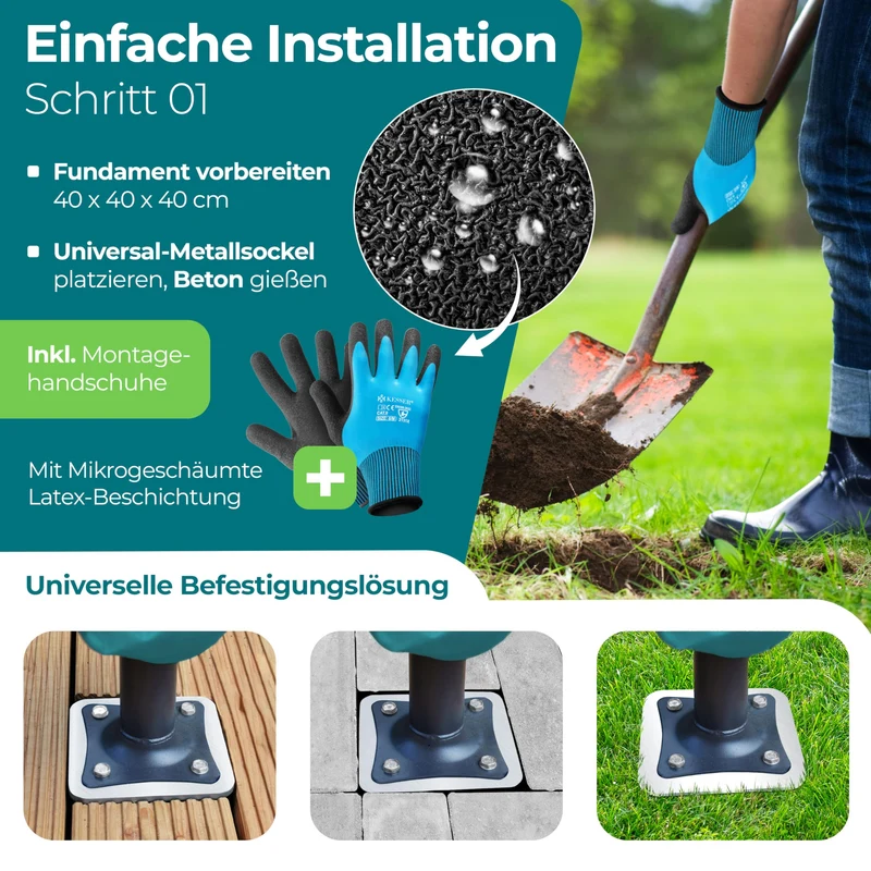 KESSER Universal-Bodenplatte Sonnenschirmständer aus Metall, Silber