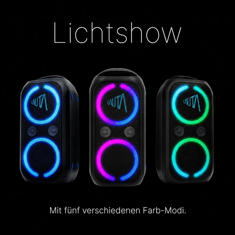 TechniSat LAUTA WUMMSBOX Bluetooth Partybox mit LED-Lichtshow