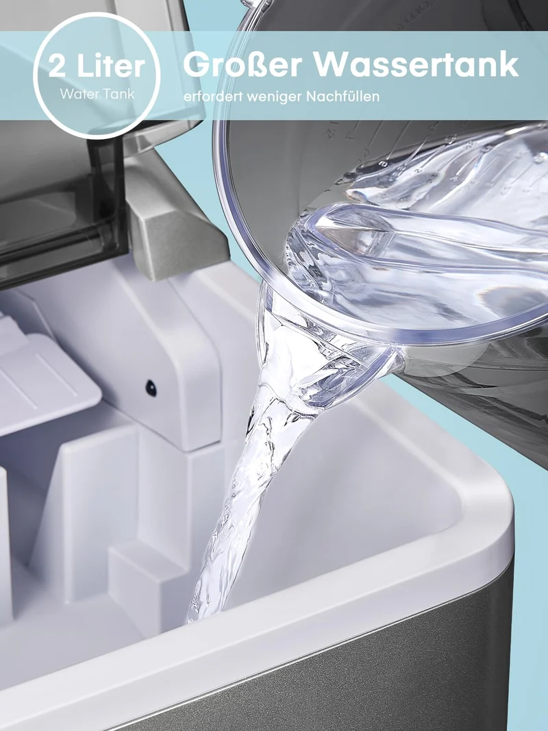 NORTHCLAN Eiswürfelmaschine, 14 kg/24 h, 9 Eiswürfel in 6-8 Minuten