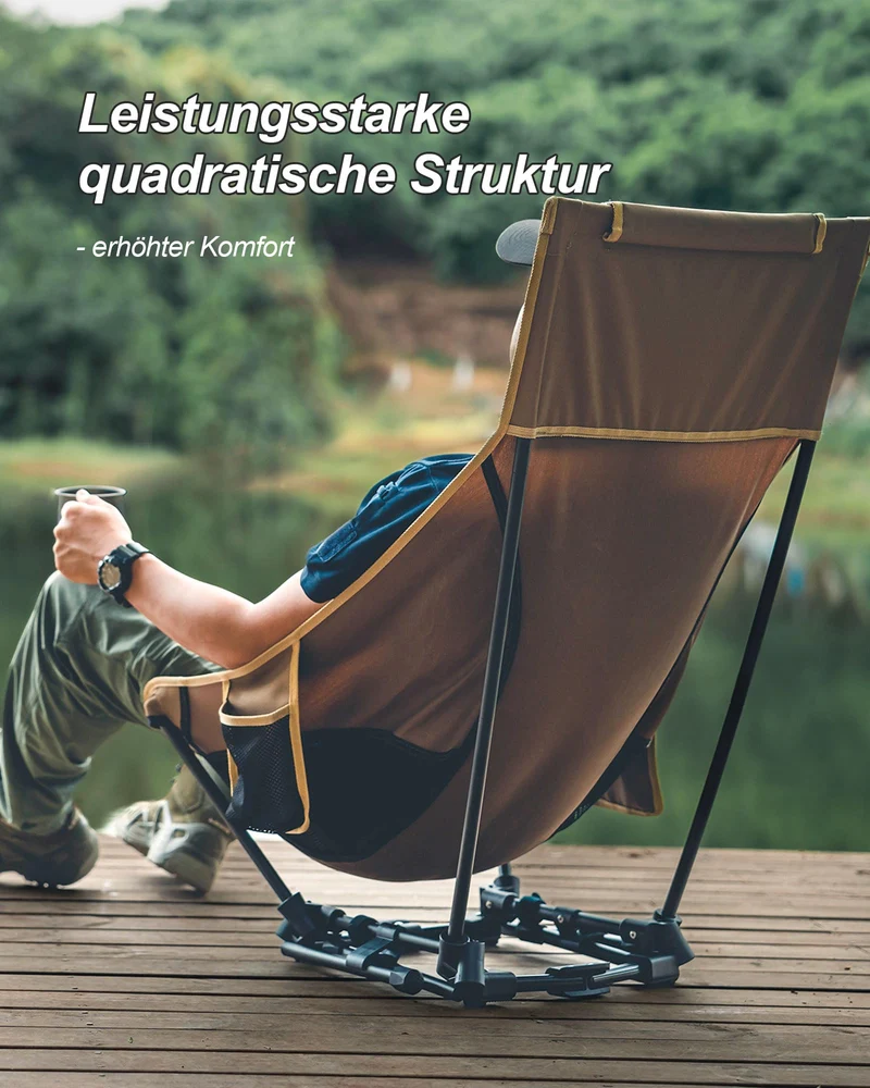 OneTigris Dragonhide Campingstuhl faltbar, Hochlehner, Kojote Braun