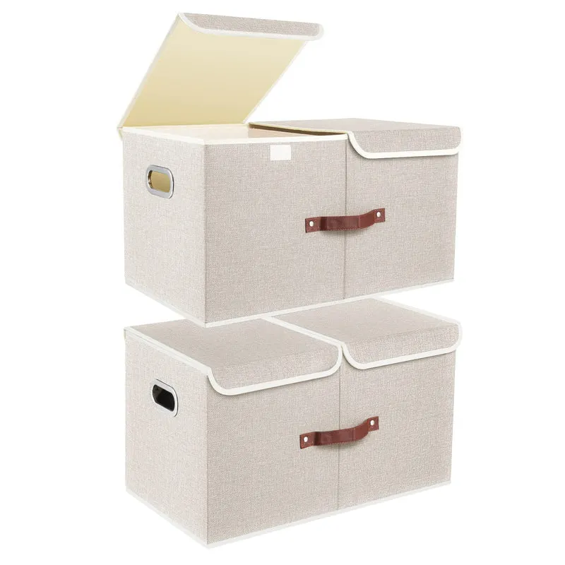 TYEERS Aufbewahrungsbox mit Deckel, faltbar, 55x33x30 cm, 2er-Set