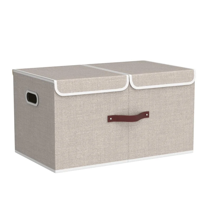 TYEERS Aufbewahrungsbox mit Deckel, faltbar, 55x33x30 cm, 2er-Set
