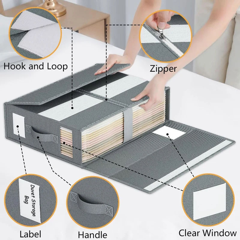 WANGIRL Bettwäsche Organizer 6 Stück, faltbare Aufbewahrungsbox