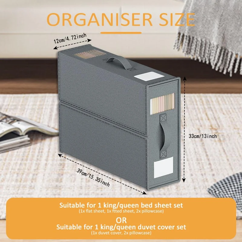 WANGIRL Bettwäsche Organizer 6 Stück, faltbare Aufbewahrungsbox