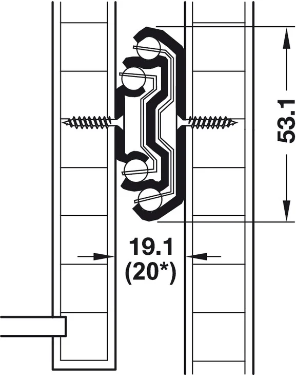 Kugelführung, Vollauszug, Accuride 5321, Tragkraft bis 150 kg, Stahl, seitliche Montage