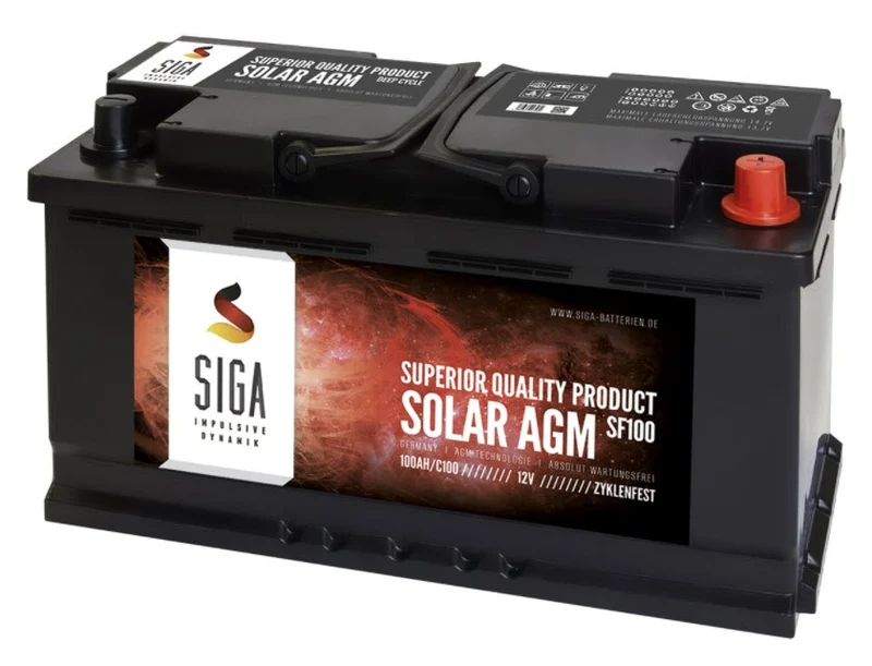 100Ah AGM Solarbatterie AKKU für Photovoltaik, Insel oder Solar Anlagen, Wohnmobil, Camper